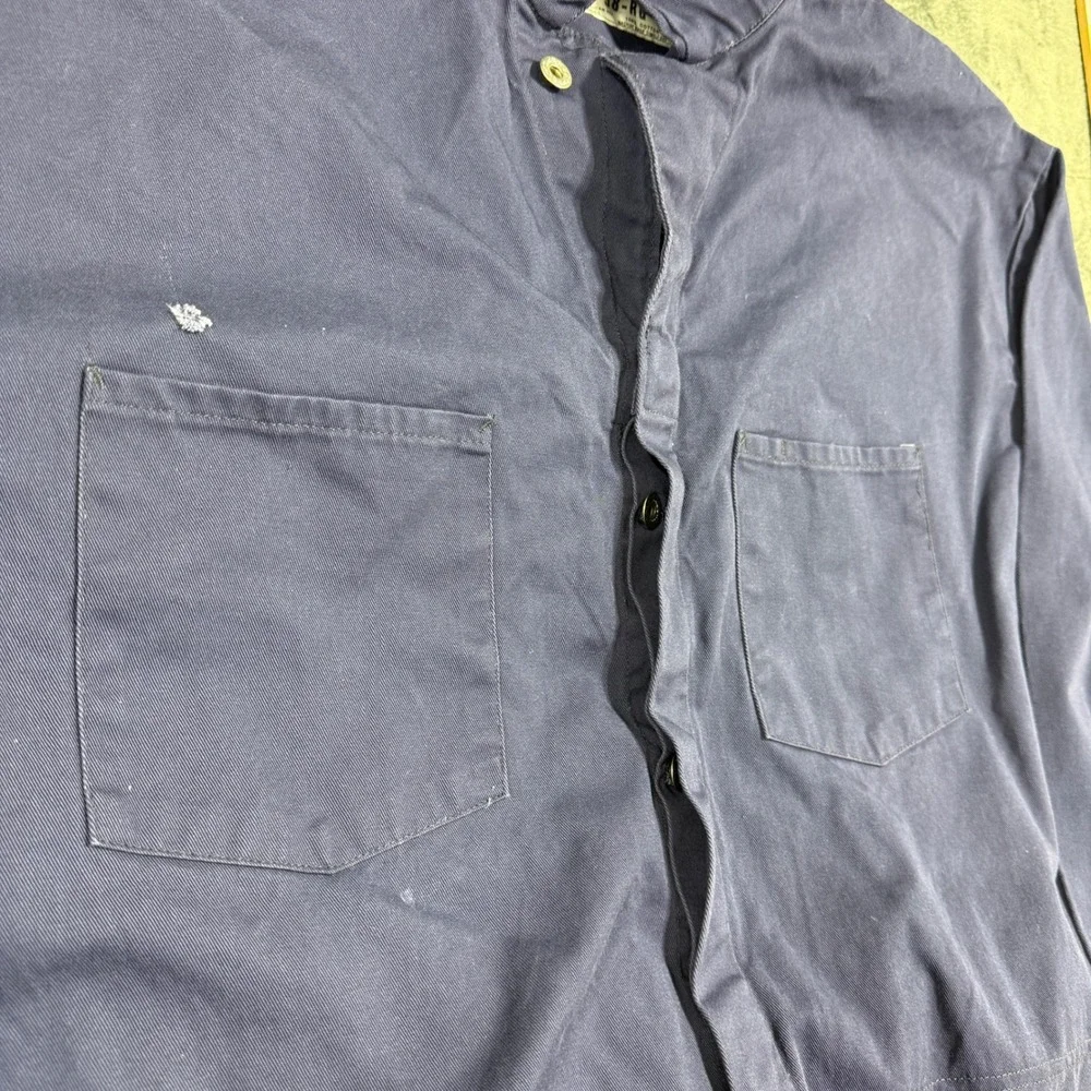 GCA Work Coveralls Mens 58-RG‎ Navy Blue Cotton Twill Industrial Utility Suit